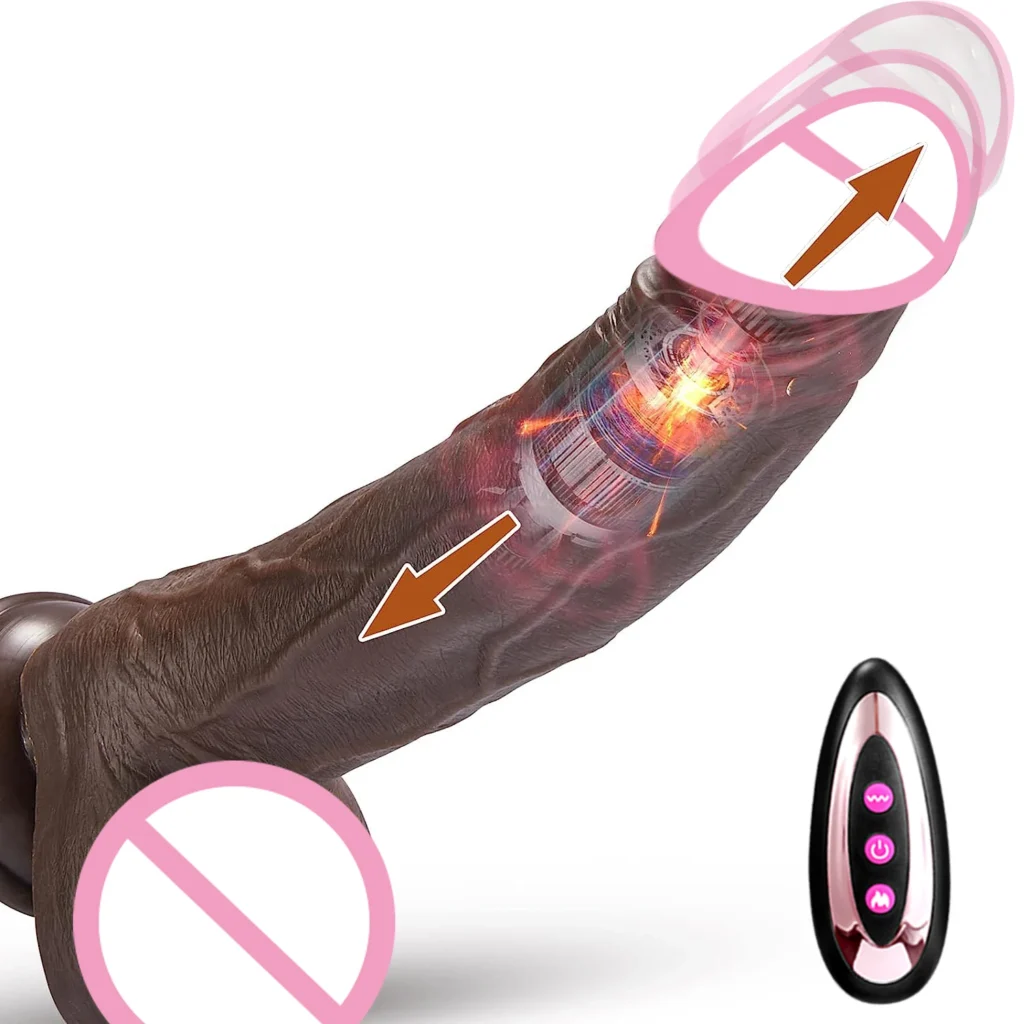 Thrusting Black Realistic Sex Toys Dildo