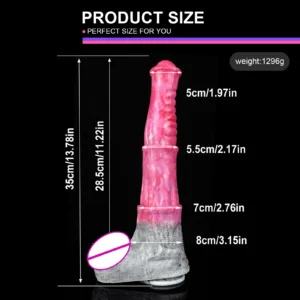 Realistic Knotted Cock Animal Dildo - Pink